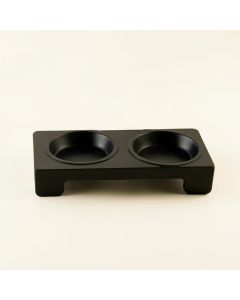 Laurel Bluff Pet Feeding Stand With Two Plain Empty Bowls - Black (synthetic illustration; no displayed measurements)