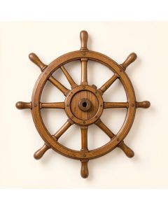 Decorative Ship Wheel With Sailboat Wall Decor (synthetic illustration; no displayed measurements)