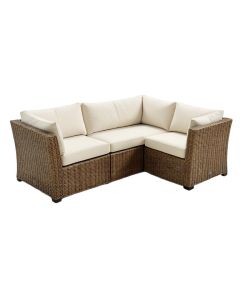 Euree 107 '' Wide Outdoor Wicker Symmetrical Patio Sectional With Cushions (synthetic illustration; no displayed measurements)
