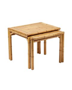 Lorenzo Bamboo-Look Stainless Steel 2 Piece Nesting Tables (synthetic illustration; no displayed measurements)