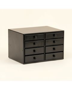 Alder Arc Small-Parts Storage Drawer Cabinet (synthetic illustration; no displayed measurements)