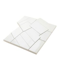 Domino 1 '' X 3 '' Porcelain Herringbone Mosaic Wall & Floor Tile