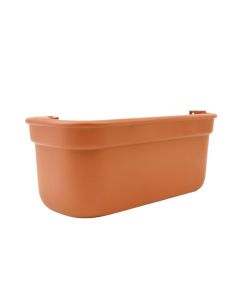 Hazel Crossing Empty Railing Planter With Integral Brackets - Terracotta
