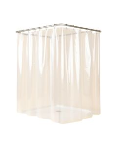 Waterproof Vinyl Single Shower Curtain + Hooks (synthetic illustration; no displayed measurements)