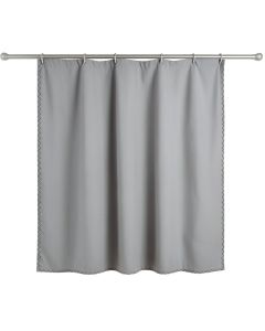 Rowan Edge Shower Curtain Hanging Flat From A Plain Rod - Gray