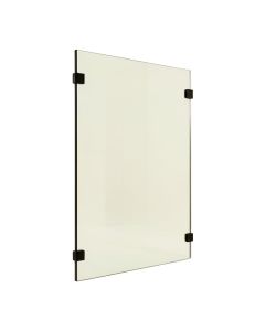 French Monture Noir 32 '' W X 78 '' H Frameless Fixed Glass Panel (synthetic illustration; no displayed measurements)