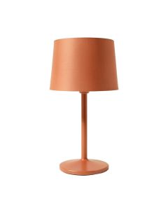 Flint Dale Table Lamp With A Plain Fabric Shade - Terracotta