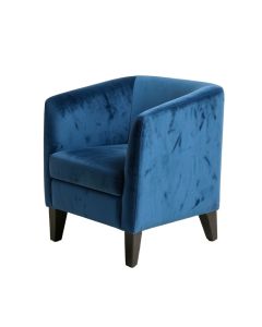 Rezzan Velvet Side Chair In Blue