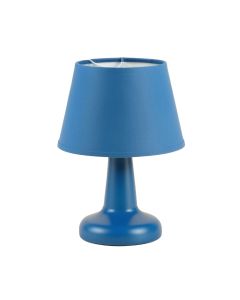 Meadow Arc Table Lamp With A Plain Fabric Shade - Blue