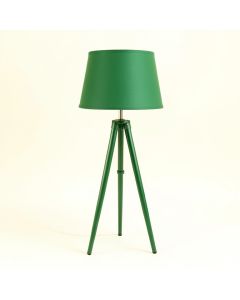 Stone Crest Floor Lamp With A Plain Fabric Shade - Green (synthetic illustration; no displayed measurements)