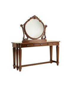 Theon Mirror And Champagne Console Table (synthetic illustration; no displayed measurements)