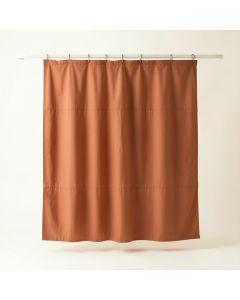 Bay Bridge Shower Curtain Hanging Flat From A Plain Rod - Terracotta (synthetic illustration; no displayed measurements)