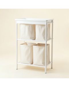 Hill Canyon Laundry Sorting Station With Plain Removable Bags - White (synthetic illustration; no displayed measurements)