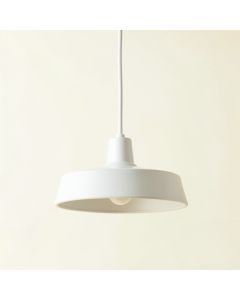 Reed Canyon Pendant Light Suspended From One Plain Cable - White (synthetic illustration; no displayed measurements)