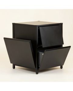 Ash Bridge Freestanding Pull-Out Hamper Cabinet - Black (synthetic illustration; no displayed measurements)