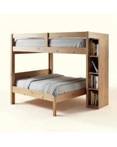 Mclin Twin Over Full Bed With Bookcase (synthetic illustration; no displayed measurements)
