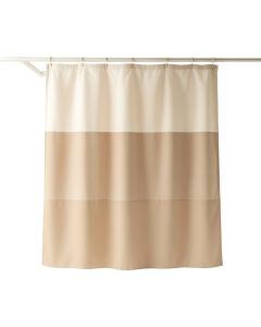 Fern Bluff Shower Curtain Hanging Flat From A Plain Rod - Beige (synthetic illustration; no displayed measurements)
