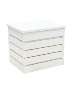 Slate Crest Closed Outdoor Storage Box - White