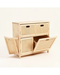 Oak Crest Freestanding Pull-Out Hamper Cabinet - Ivory (synthetic illustration; no displayed measurements)