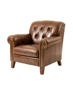 Larchmont 37.01 '' Wide Tufted Top Grain Leather Armchair (synthetic illustration; no displayed measurements)