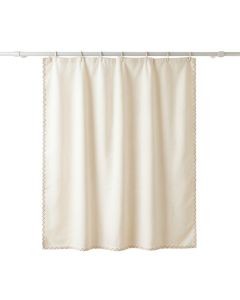 Ash Dale Shower Curtain Hanging Flat From A Plain Rod - Cream