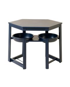Holly Bridge Pet Feeding Stand With Two Plain Empty Bowls - Navy (synthetic illustration; no displayed measurements)