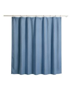 Pine Bluff Shower Curtain Hanging Flat From A Plain Rod - Blue (synthetic illustration; no displayed measurements)