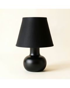 Cedar Crossing Table Lamp With A Plain Fabric Shade - Black (synthetic illustration; no displayed measurements)