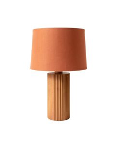 Holly Crest Table Lamp With A Plain Fabric Shade - Terracotta