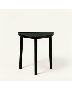 Oak Arc Compact Balcony Table - Black (synthetic illustration; no displayed measurements)