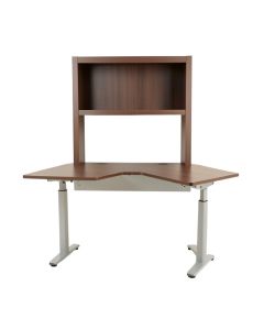 Hanrahan Height Adjustable L-Shape Standing Desk With Hutch