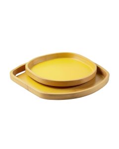Serving Tray With Handles - Wood Bamboo Trays For Food Breakfast Party