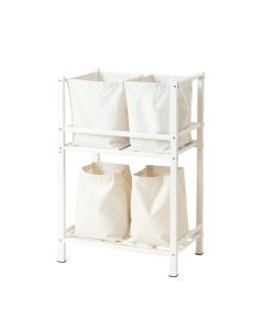 Spruce Brook Laundry Sorting Station With Plain Removable Bags - White