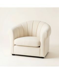 Oak Edge Upholstered Armchair - Cream (synthetic illustration; no displayed measurements)