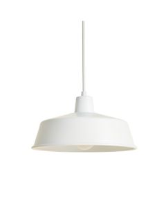 Briar Dell Pendant Light Suspended From One Plain Cable - White