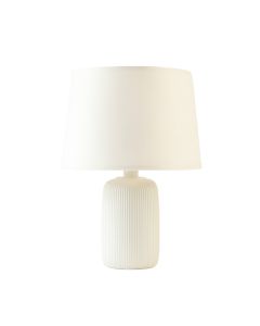 Harbor Canyon Table Lamp With A Plain Fabric Shade - White