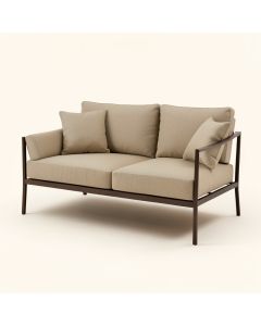 Keiran Patio Sofa With Sunbrella Cushions (synthetic illustration; no displayed measurements)