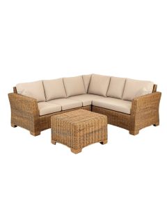Holliston 3 Piece Rattan Sectional Seating Group With Cushions