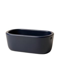 Maple Brook Empty Railing Planter With Integral Brackets - Navy (synthetic illustration; no displayed measurements)