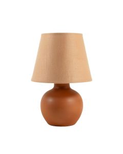 Glen Crest Table Lamp With A Plain Fabric Shade - Terracotta