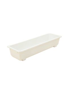 Moss Crossing Empty Railing Planter With Integral Brackets - White (synthetic illustration; no displayed measurements)