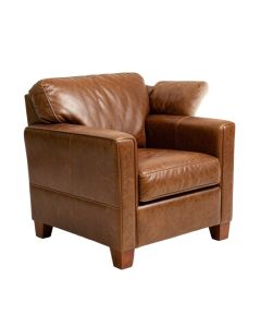 Crutchfield 33.5 '' Wide Top Grain Leather Armchair (synthetic illustration; no displayed measurements)
