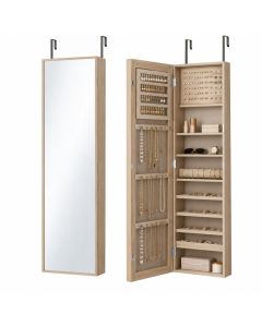 Maura Storage Organizer Over The Door/Wall Mounted Jewelry Armoire With Mirror