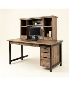 Home Office Computer Desk With Hutch (synthetic illustration; no displayed measurements)