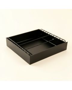 Linden Field Empty Under-Desk Cable Tray - Black (synthetic illustration; no displayed measurements)