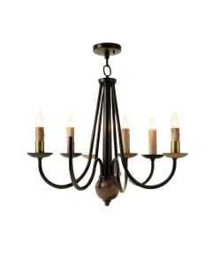 Cade 12 - Light Candle Style Wagon Wheel Chandelier