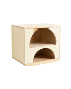 Wren Crest Wall-Mounted Cat Perch - Cream