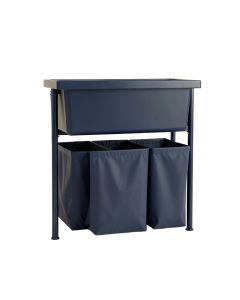 Bay Branch Laundry Sorting Station With Plain Removable Bags - Navy (synthetic illustration; no displayed measurements)