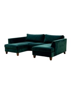 Lora 97 '' Wide Velvet Right Hand Facing Sofa & Chaise