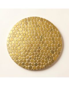 Apollo Tile Gold Glass Penny Round Mosaic Tile - 12.2 '' X 12.2 '' Sheet For Kitchen (synthetic illustration; no displayed measurements)